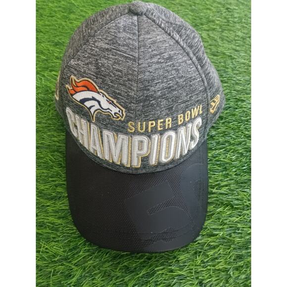 Denver Broncos Super Bowl 50 Champions New Era 9FORTY Adjustable Hat Gray/Black - Picture 1 of 8